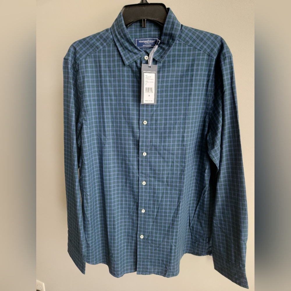NWT Vineyard Vines Classic Cotton Cashmere Blend Men's Button Down Shirt Medium